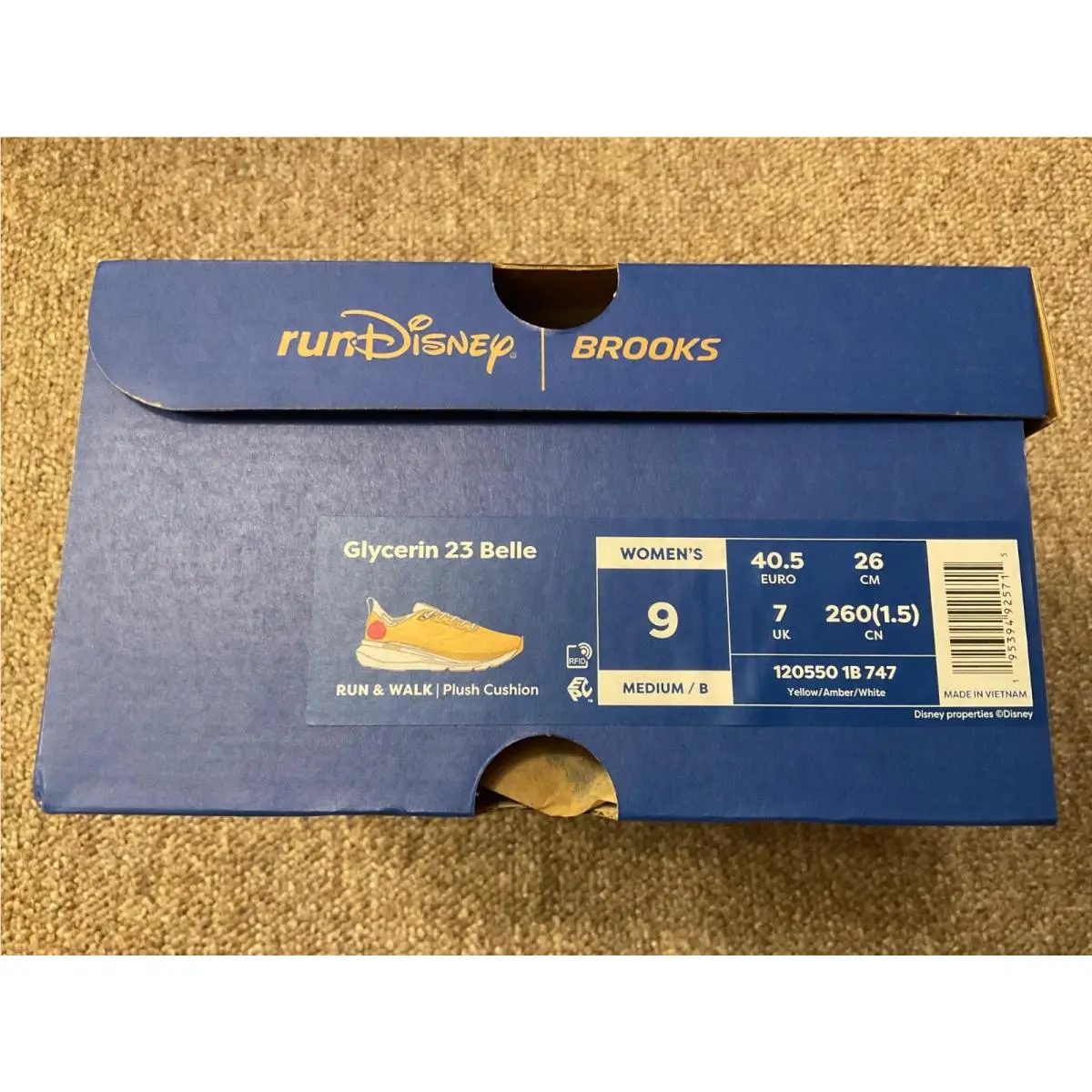 Brooks X Run Disney 2026 Glycerin 23 Belle Womens Shoes Size 9