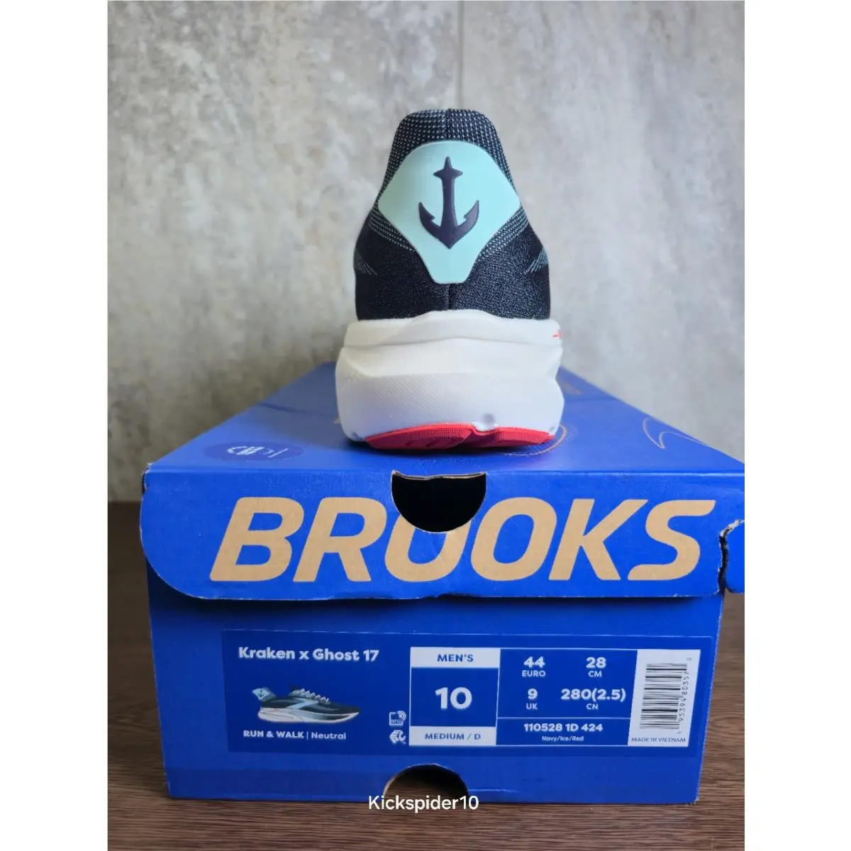 Brooks shoes - Brooks Kraken x Ghost 17 - 1105281D424 - Navy/Ice/Red 10