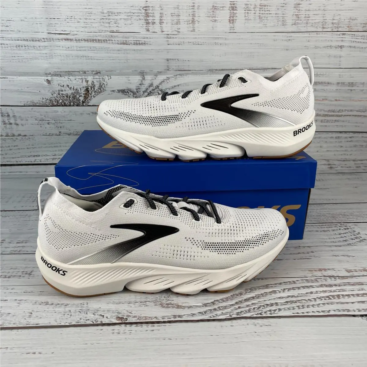 Brooks Glycerin Flex Mens 12.5D Running Shoes White Black Gum