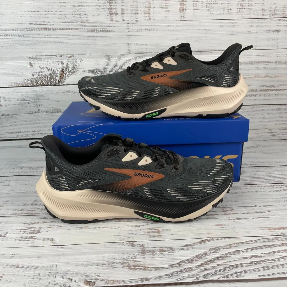 Brooks Ghost Trail Mens 9.5 D Trail Running Shoes Ebony Black