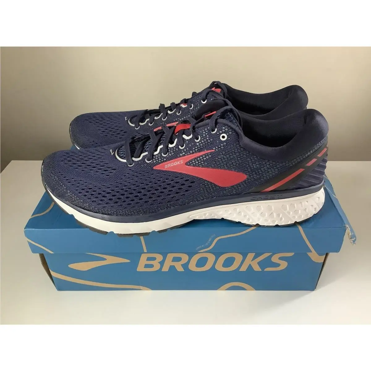 Brooks Ghost 11 Men’s Running Shoes - Blue/red - Sz 13