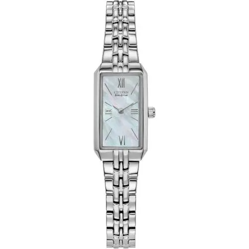Ladies` Eco-drive Classic Dress Corso Silver-Tone Bracelet & Mother of Pearl Dial by Citizen
