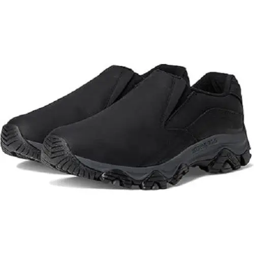 Merrell Moab Adventure 3 Moccasin Shoes Black Grain Leather Men`s 11 Wide