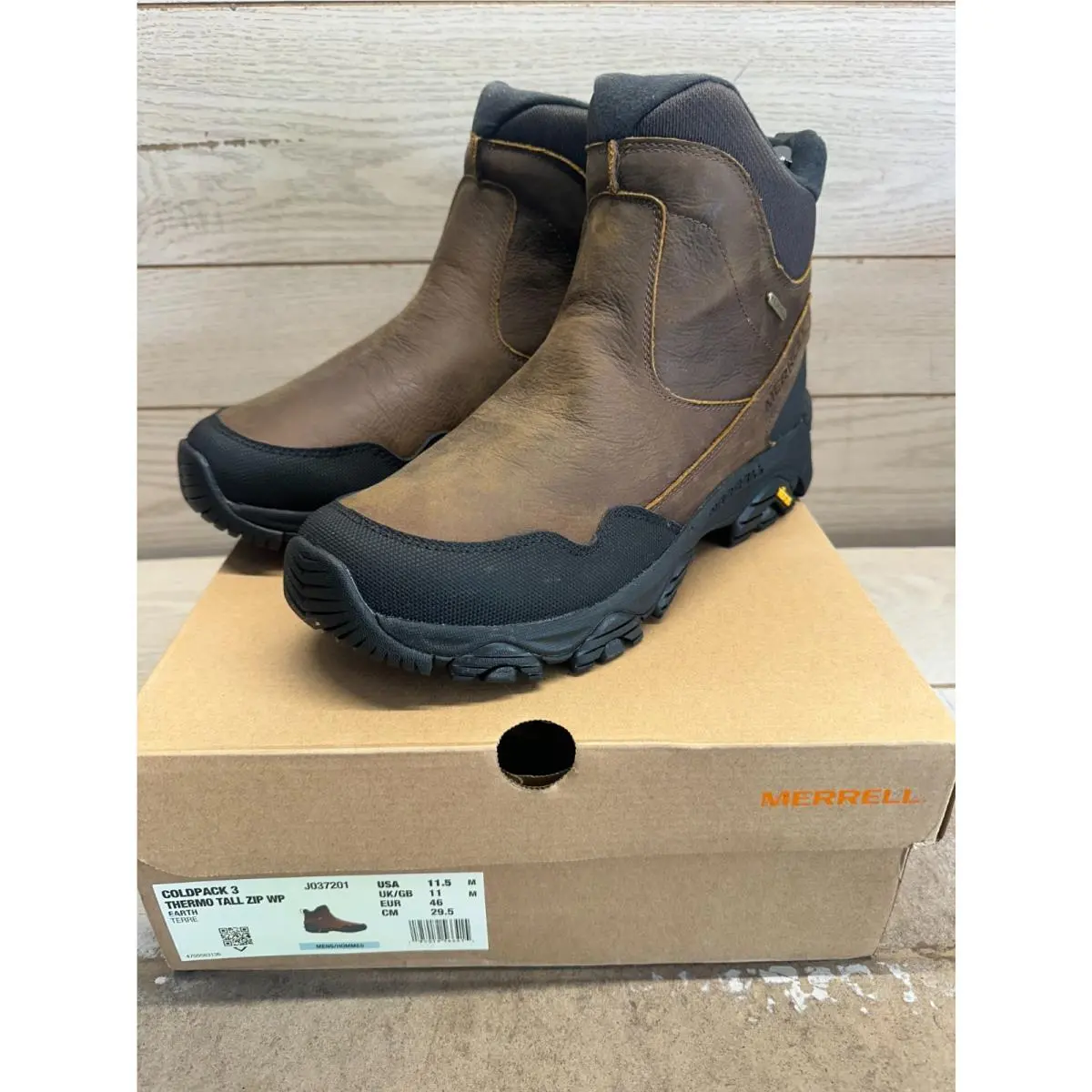 Merrell Men`s Cold Pack 3 Thermo Tall Zip Waterproof Boot Shoes Sz 11.5 J037201
