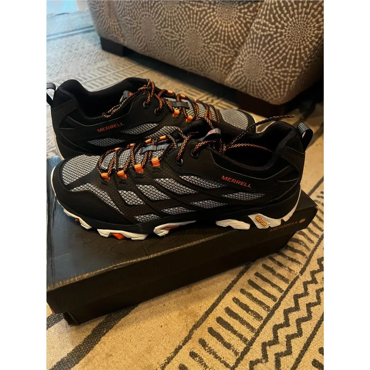 Merrell Moab Fst Trail Hiking Shoes Black Vibram Mens Size 11