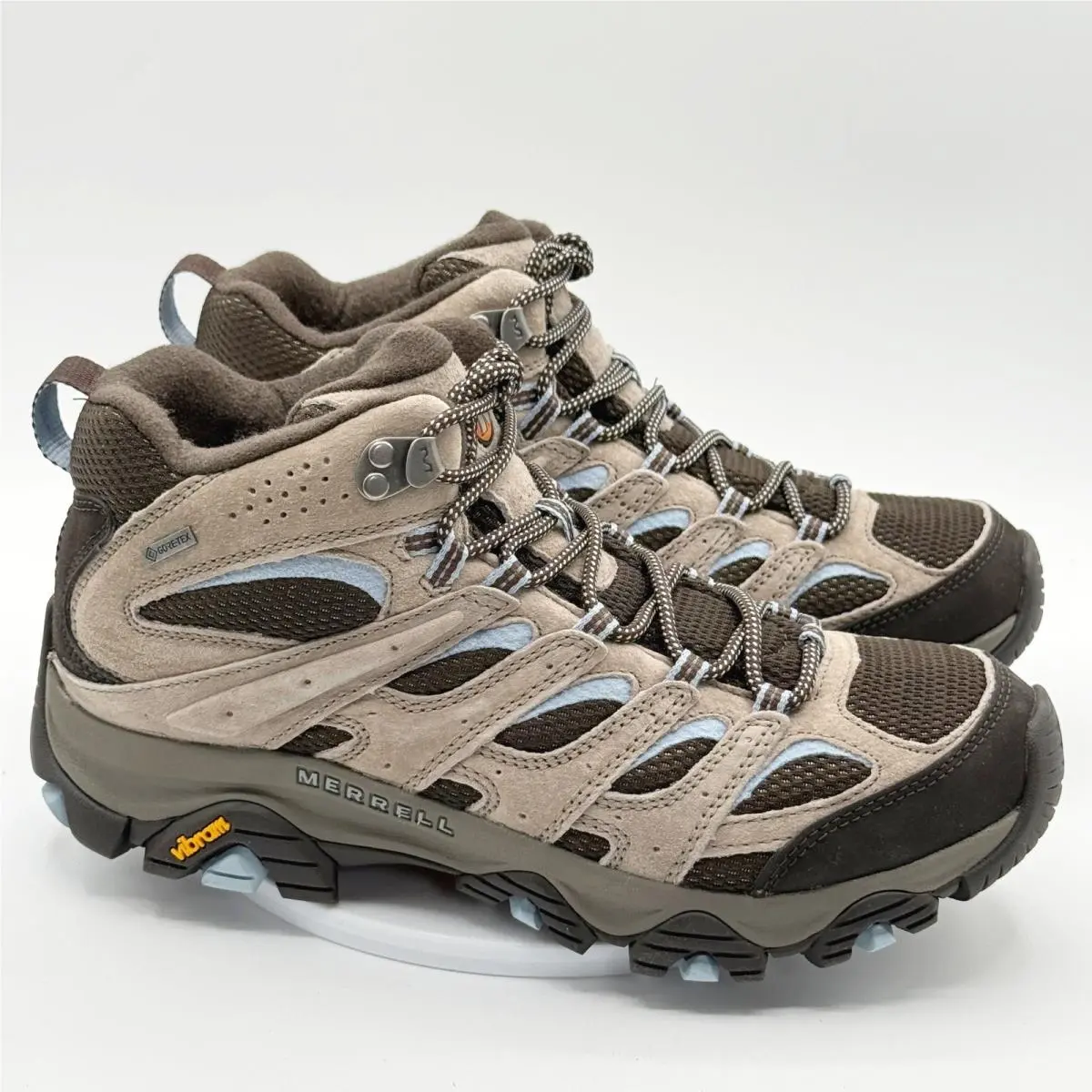 Merrell Moab 3 Mid Gtx Gore-tex Hiking Size 11 Womens Brindle Grey Vibram