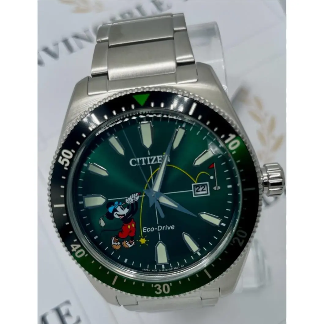 Citizen Eco-drive Men`s Disney Mickey Mouse Tee Time Model: AW1595-78W Watch