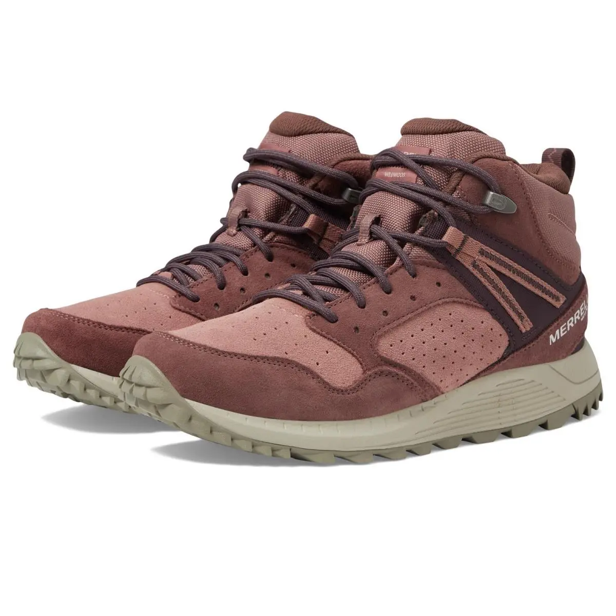 Merrell Women`s Wildwood Mid Waterproof Leather Boots Marron/burlwood Size 7.5