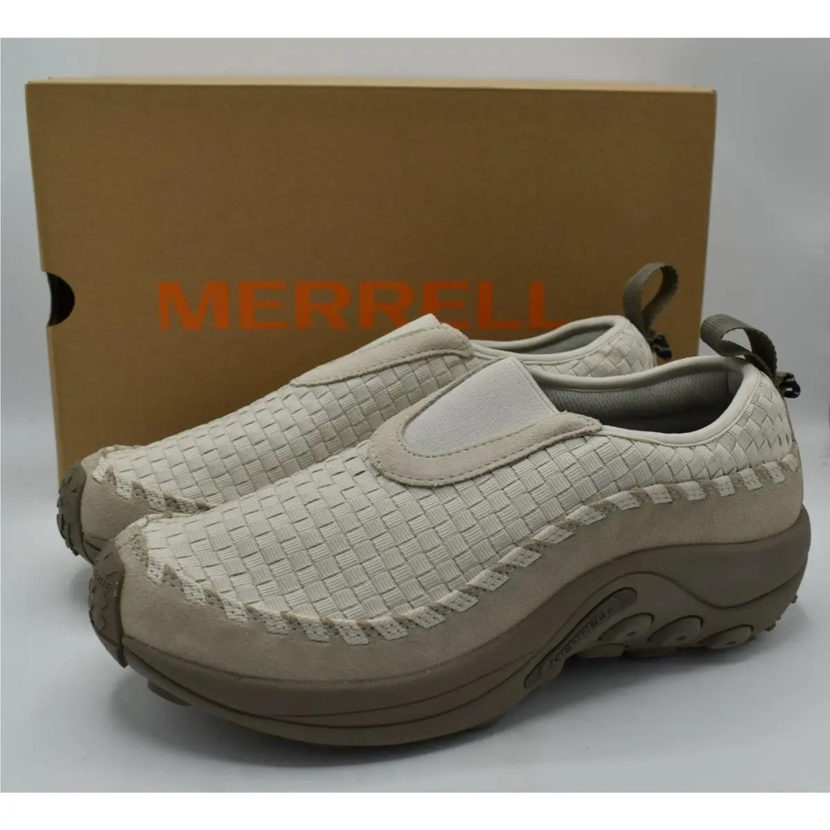 Merrell Mens Size 8 Jungle Moc Evo Woven SE Parchment Slip On Shoes Loafers