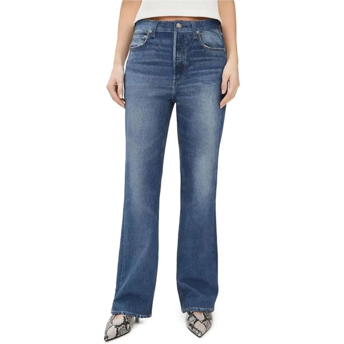 Rag Bone Women`s Miramar Shea Relaxed Straight Jeans Cosmo