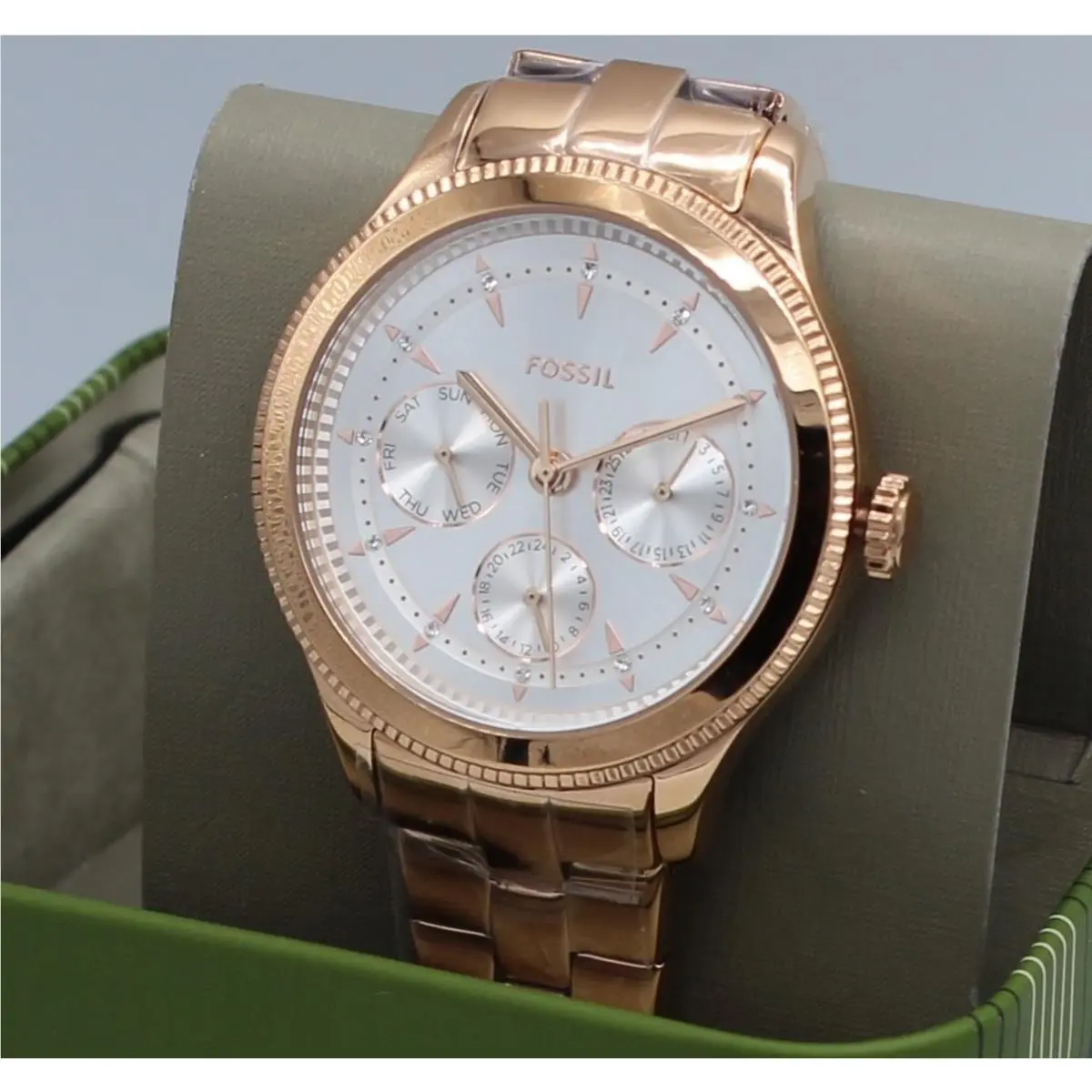 Fossil Brynn Multifunction Crystals Rose Gold Women`s BQ3993 Watch