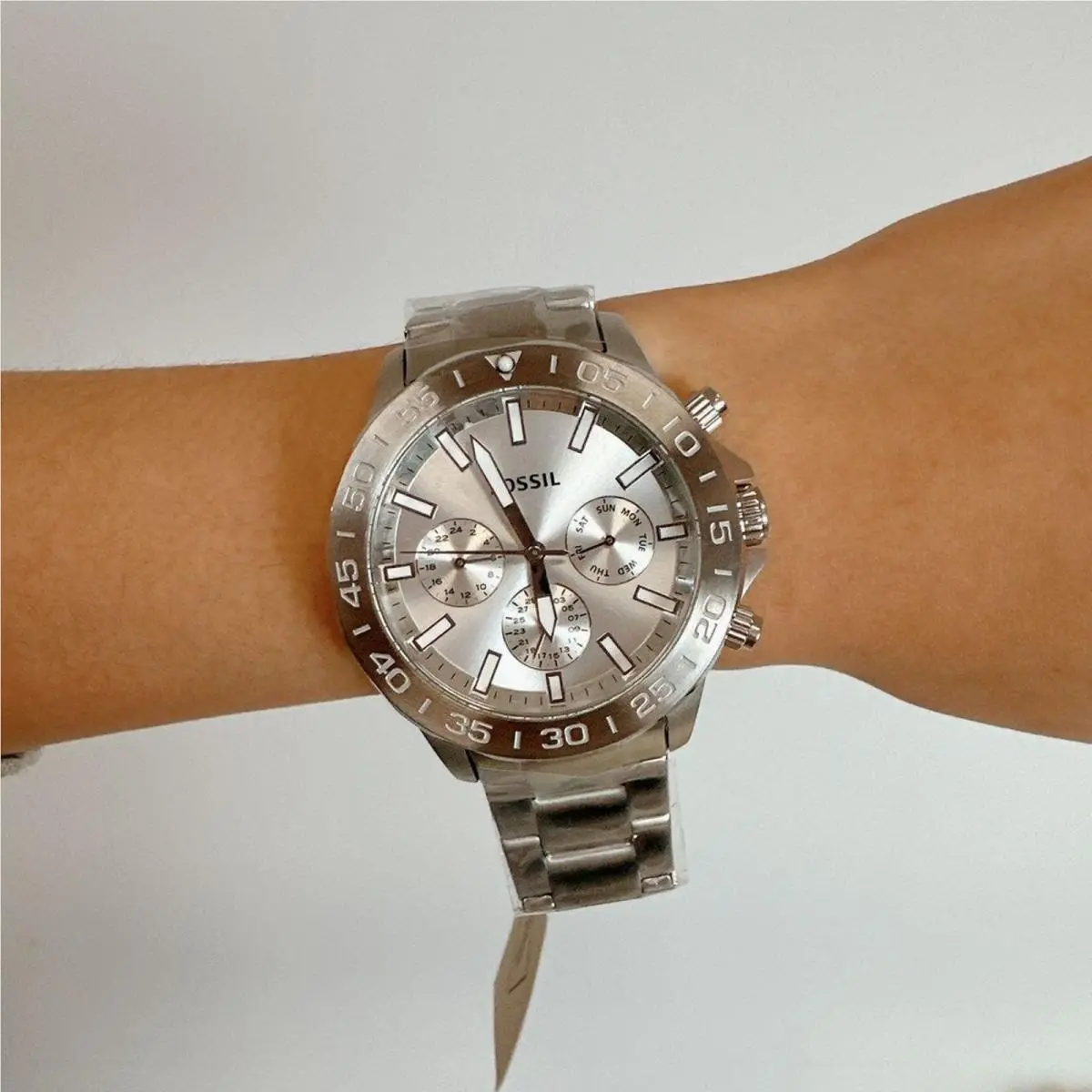 Fossil BQ2490 Men`s Bannon Multifunction Silver Stainless Steel Watch