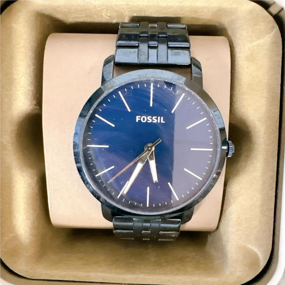 Fossil BQ2324 44Mm Luther Blue Round Stainless Steel Watch