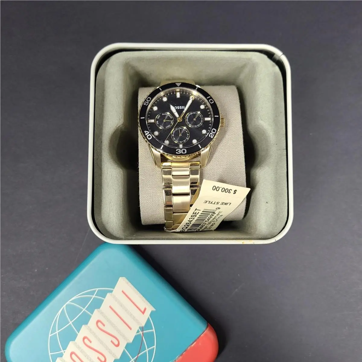 Fossil Multifunction Gold‑tone Woman`s Watch BQ2643 Black Dial Stainless Steel