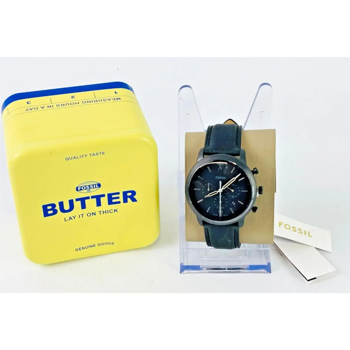 Fossil Men`s Watch Neutra Quartz Stainless Steel Chronograph Leather 44MM