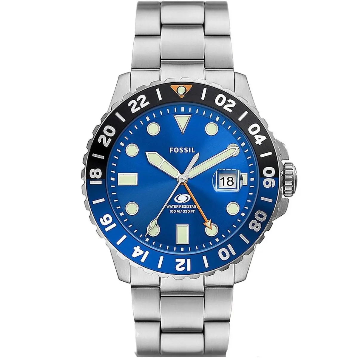 Men`s Blue Gmt Blue Dial Watch - FS5991 by Fossil