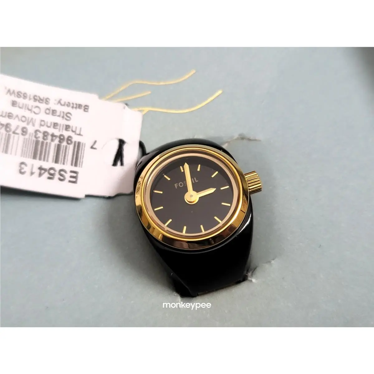 Fossil Watch Ring Quartz Black Dial Ladies Watch ES5413