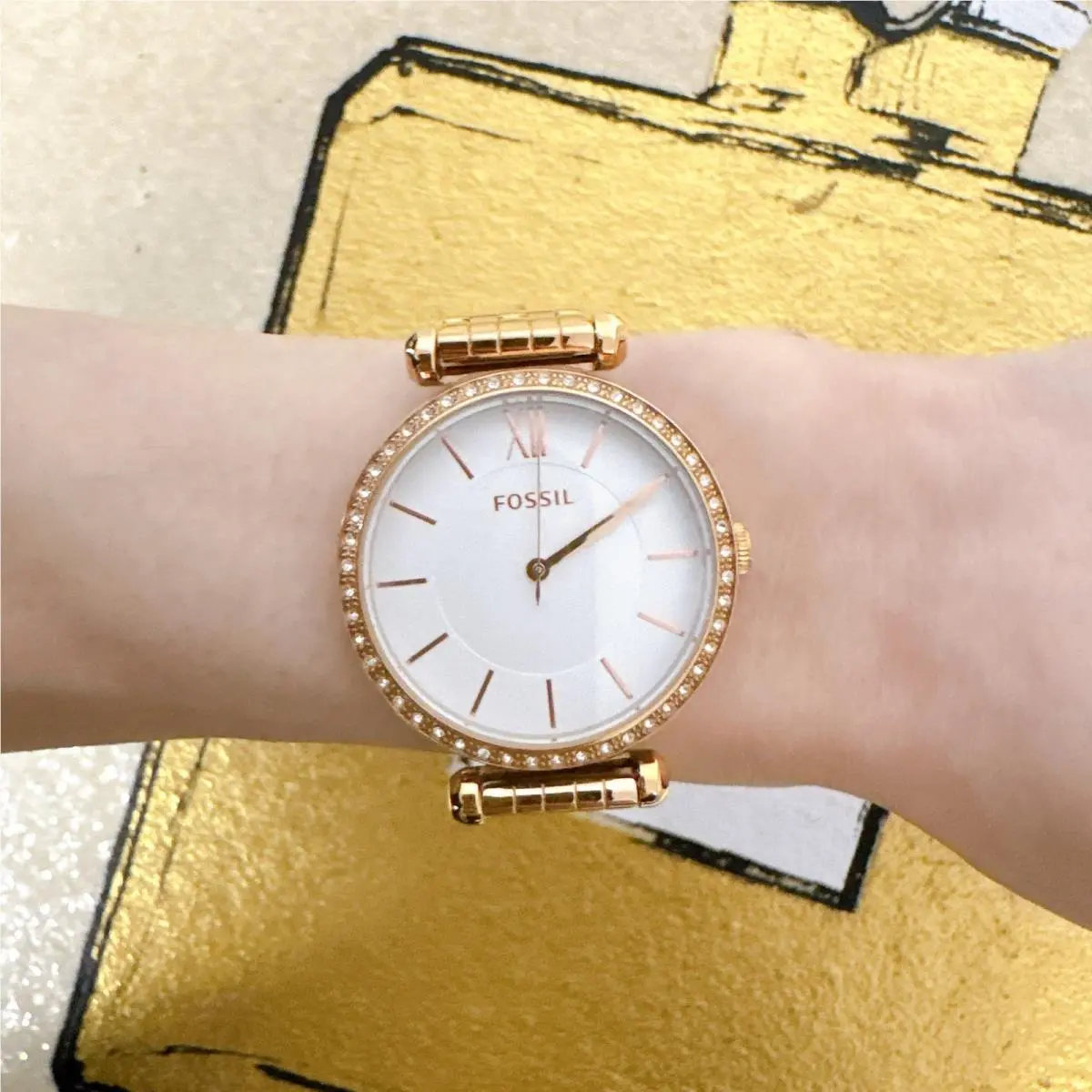 Fossil BQ3497 Tillie Three-hand Rose Gold-tone Stainless Steel Watch