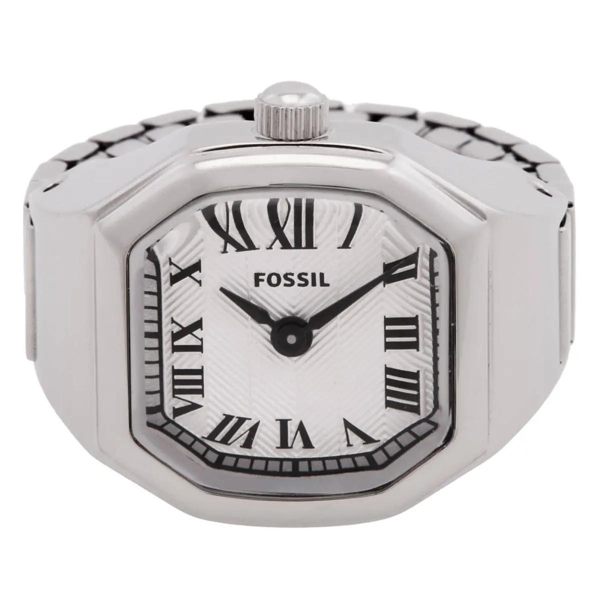 Fossil Harlow Watch Ring Quartz Silver Dial Ladies Watch ES5482 - Silver, Dial: Silver-tone, Band: Silver-tone