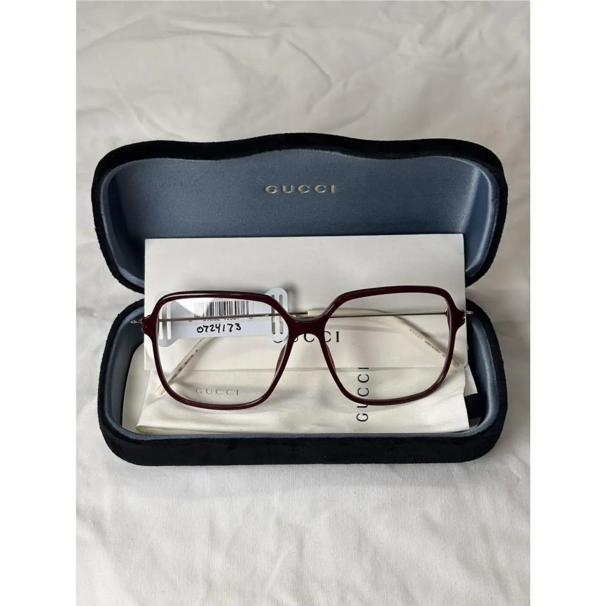 Gucci GG12710 003 Oversized Square Eyeglasses Burgundy/gold 56-14-145 Designer