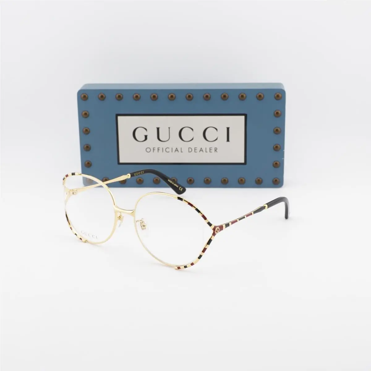Gucci GG0596OA 003 Gold/black/red 58mm Eyeglasses