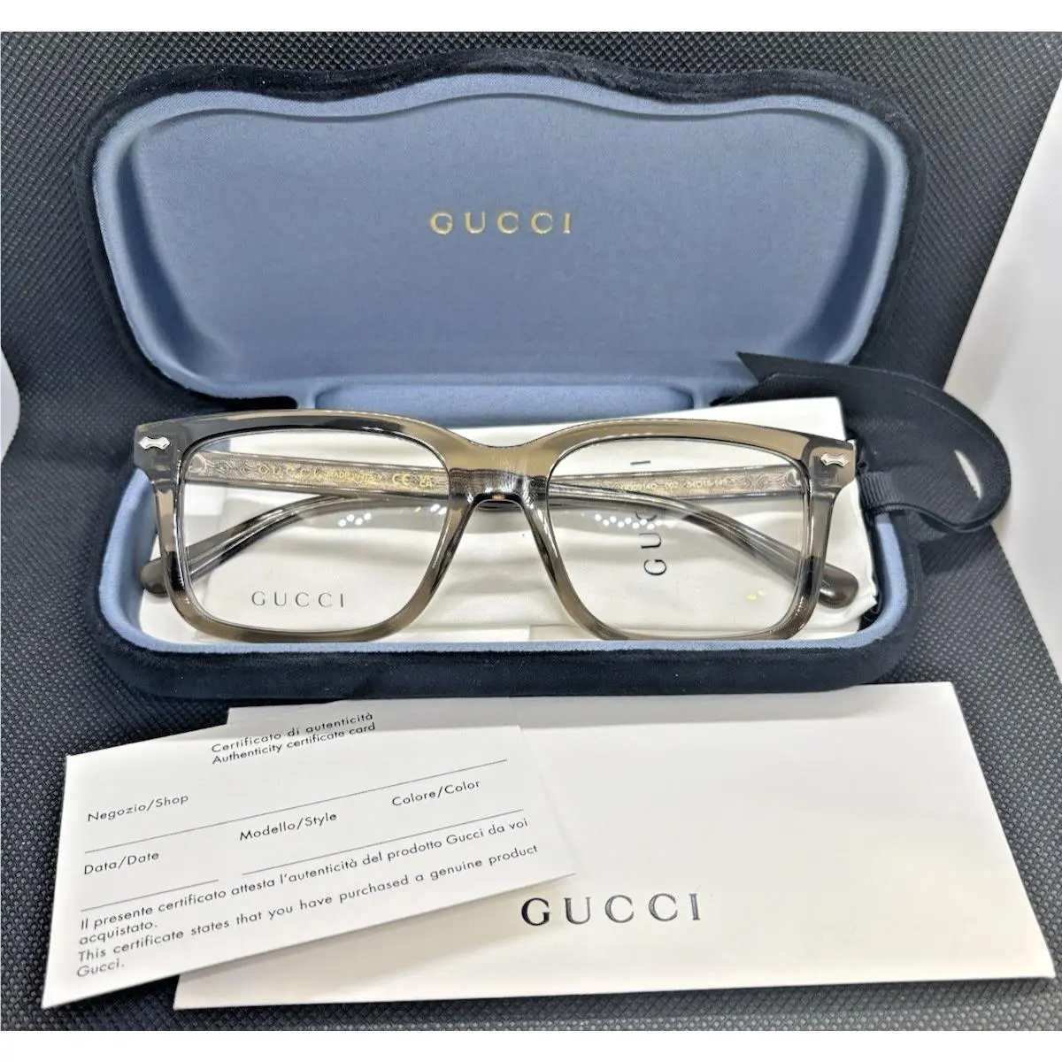 Gucci GG 0914O 002 Eyeglasses 54-18-145 Translucent Brown Italy 124U Frames