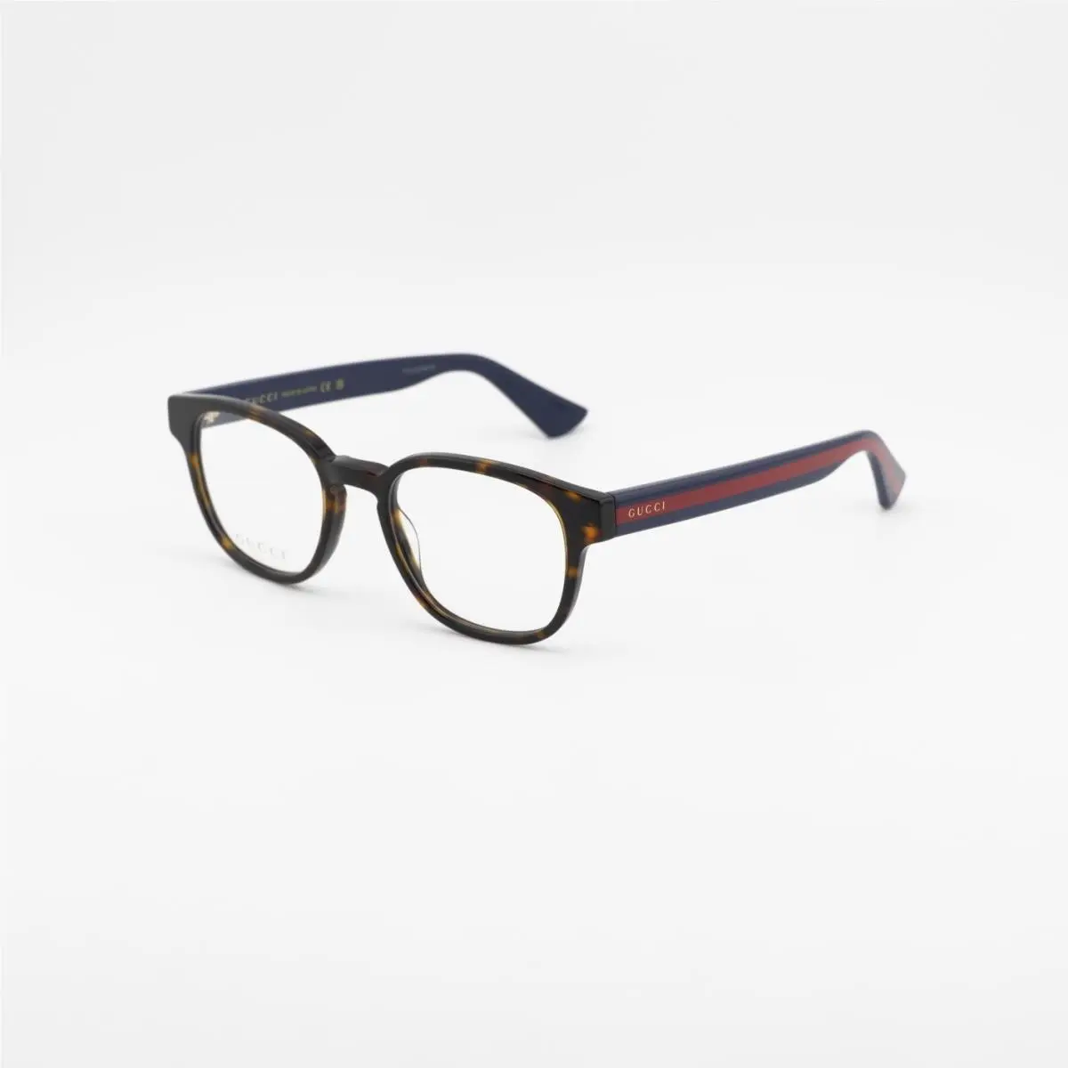 GG0927O 002 Dark Havana with Blue and Red Stripe 49mm Eyeglasses by Gucci