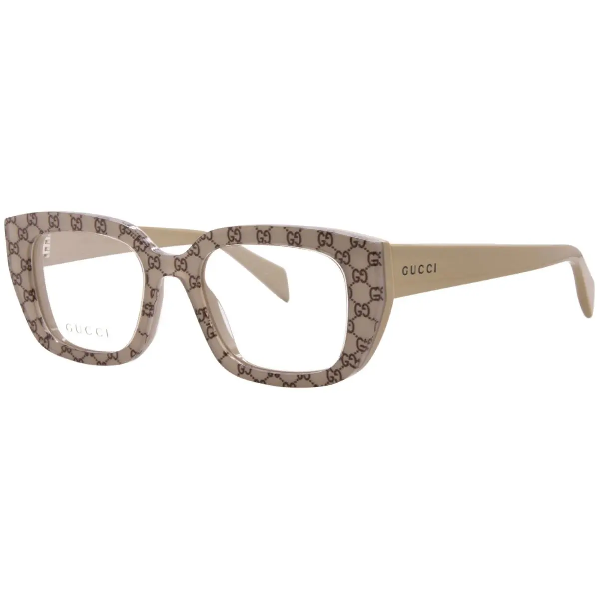 Gucci GG2021O 005 Eyeglasses Women`s Beige Full Rim Cat Eye 50mm