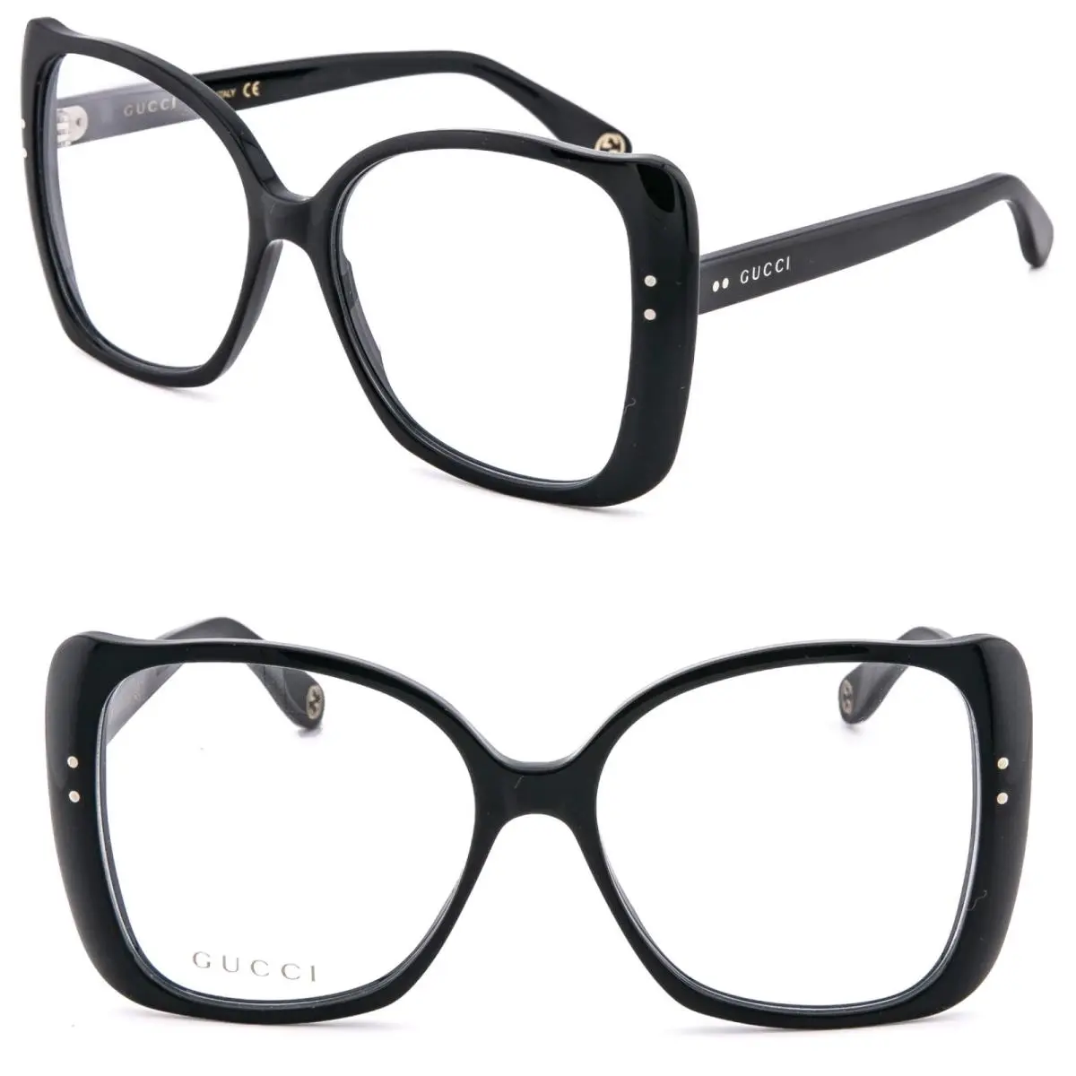 GG0473O 0473 Black Retro Oversized Eyeglasses 55 mm 001 Optical by Gucci