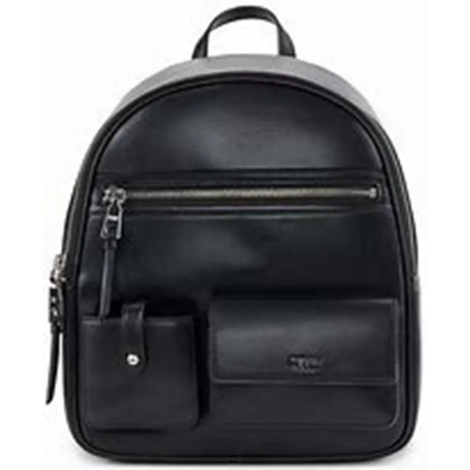 Dkny Zyon Multiple Compartment Backpack Black Silver Tone