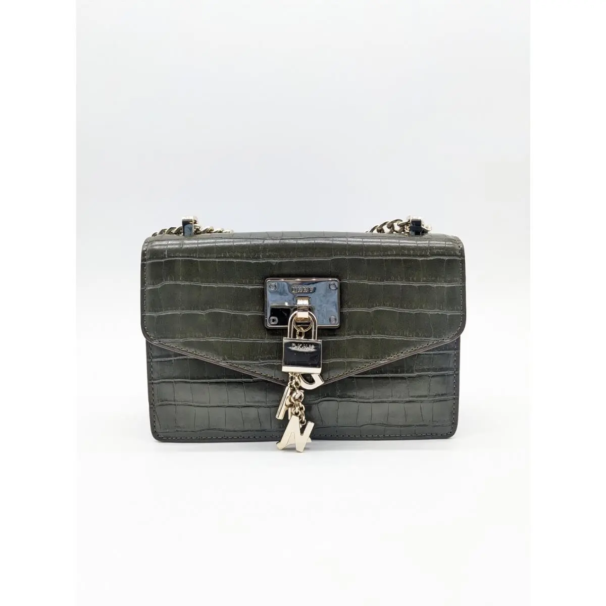 Dkny Elissa Faux-leather Convertible Shoulder Crossbody Bag -military Green