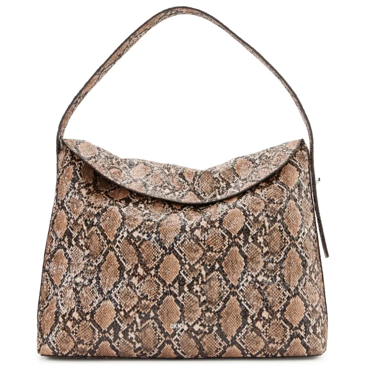 Dkny Tania Hobo Large Shoulder Bag Python Silver by DKNY