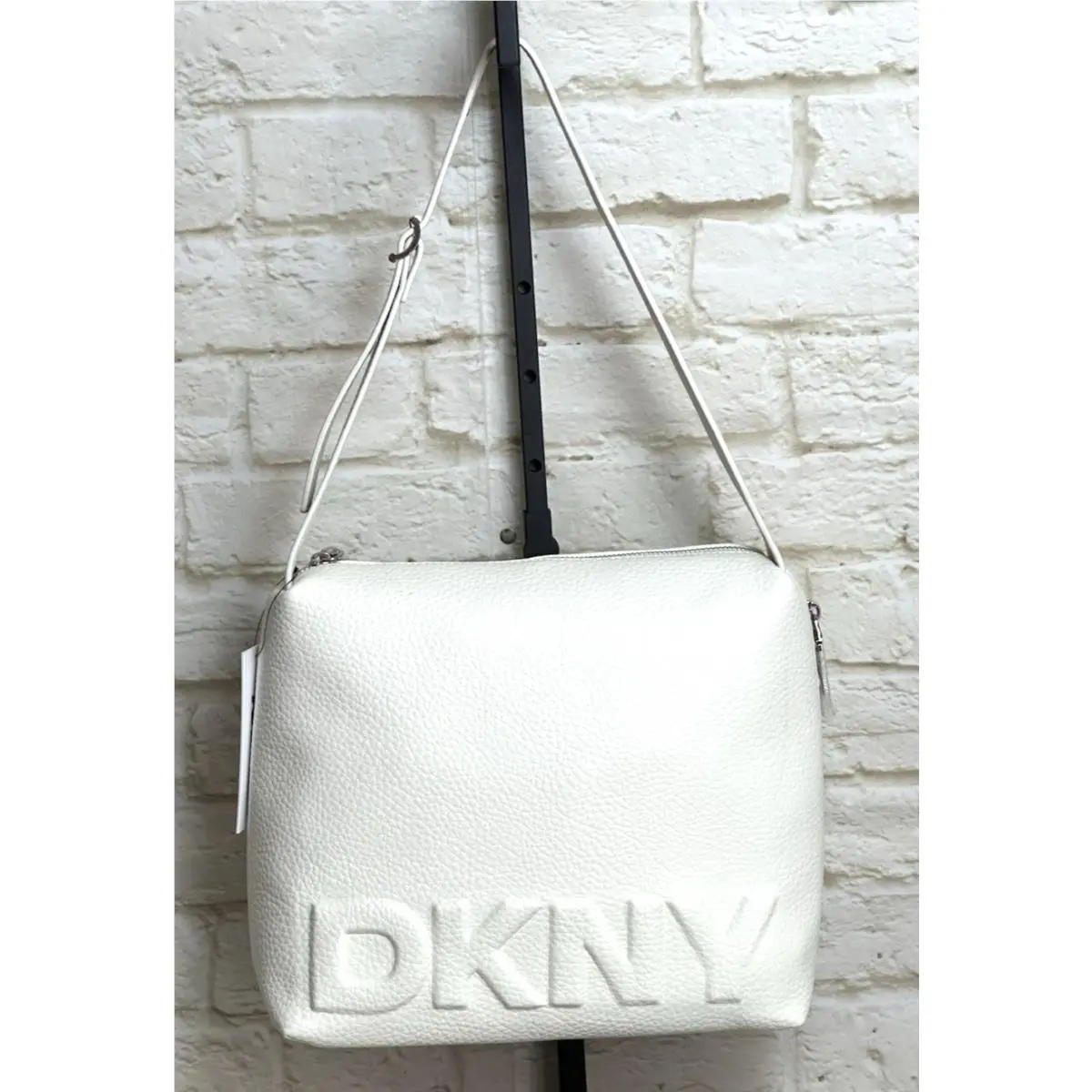 Dkny Donna Karen Zia Small Hobo White Ivory Handbag Shoulder Bag