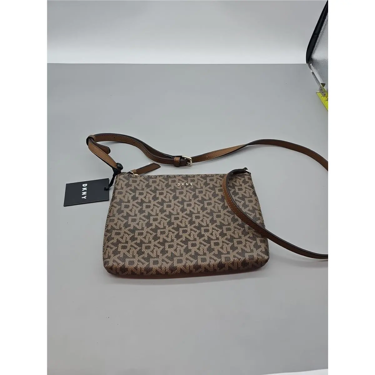 Dkny Caylin Crossbody Top Zip Brown Handbag