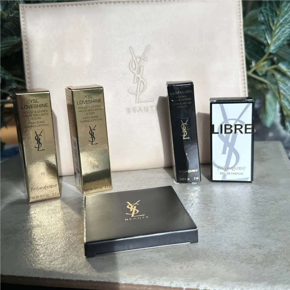 Ysl Yves Saint Laurent Pouch Set Libre Edp Mascara Mirror 2 Full Size Lipsticks