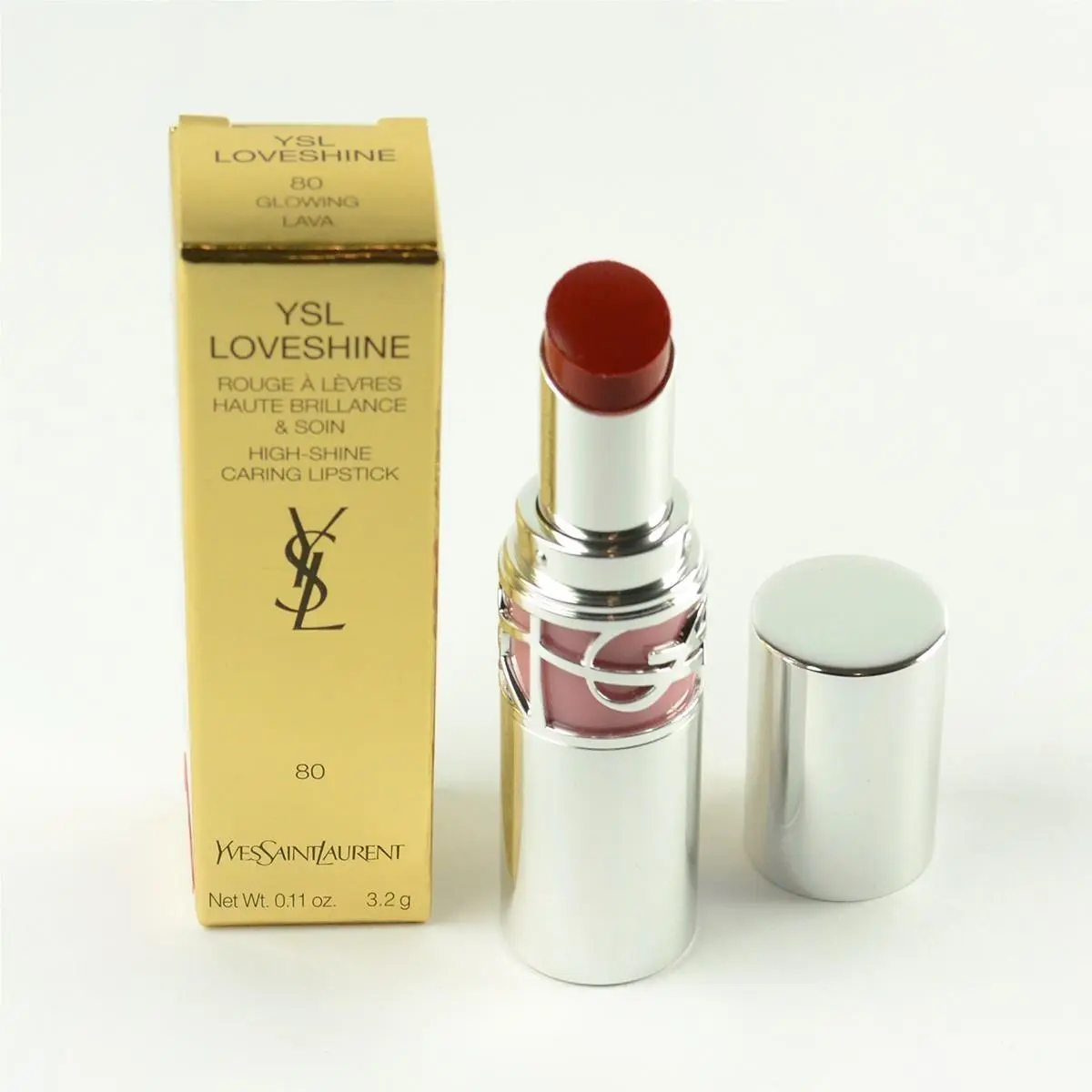 Yves Saint Laurent Ysl Loveshine Caring Lipstick 80 Glowing Lava - Size 3.2 g