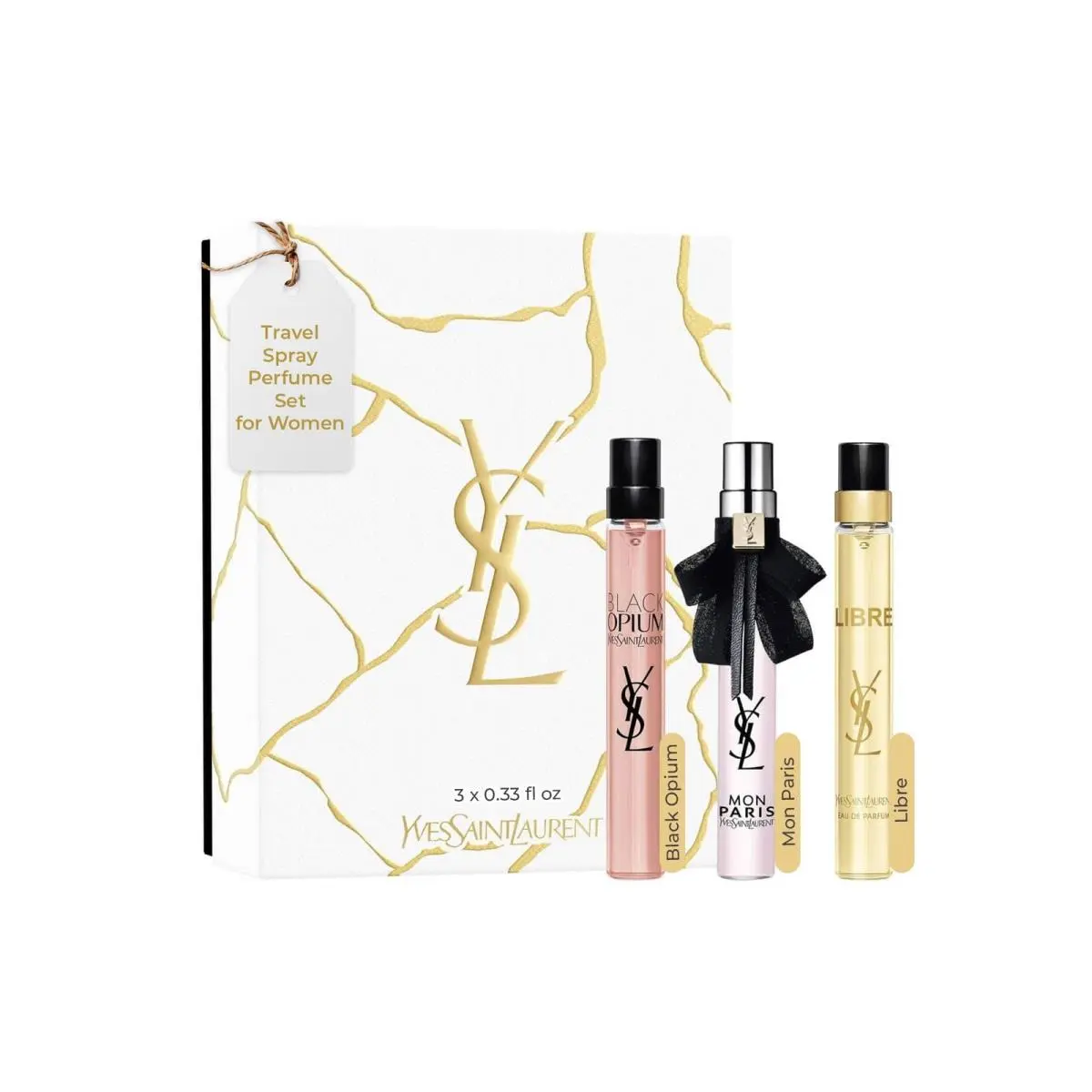 Yves Saint Laurent Ysl Trio Fragrance Set Collection Libre Black Opium Mon Paris 3 x 0.33 oz