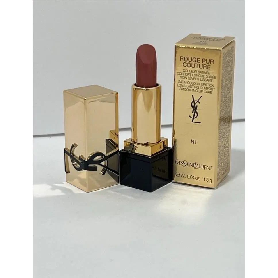 Yves Saint Laurent Ysl Rouge Pur Couture Satin Long Lasting Lipstick N1 Beige Trench Travel Size