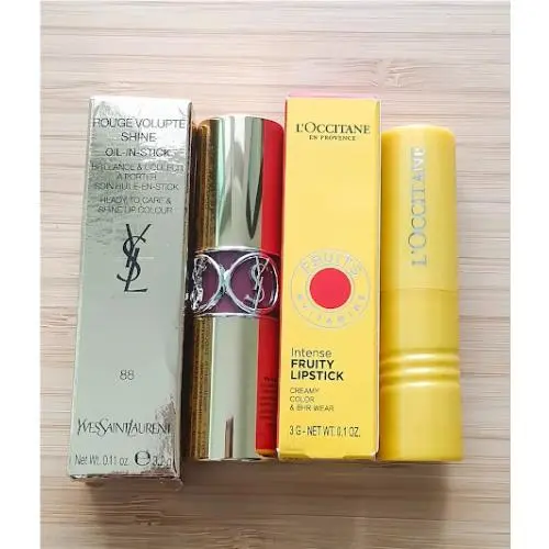 Yves Saint Laurent Lot of 2 Ysl and L`occitane I Lipstick Full Size France