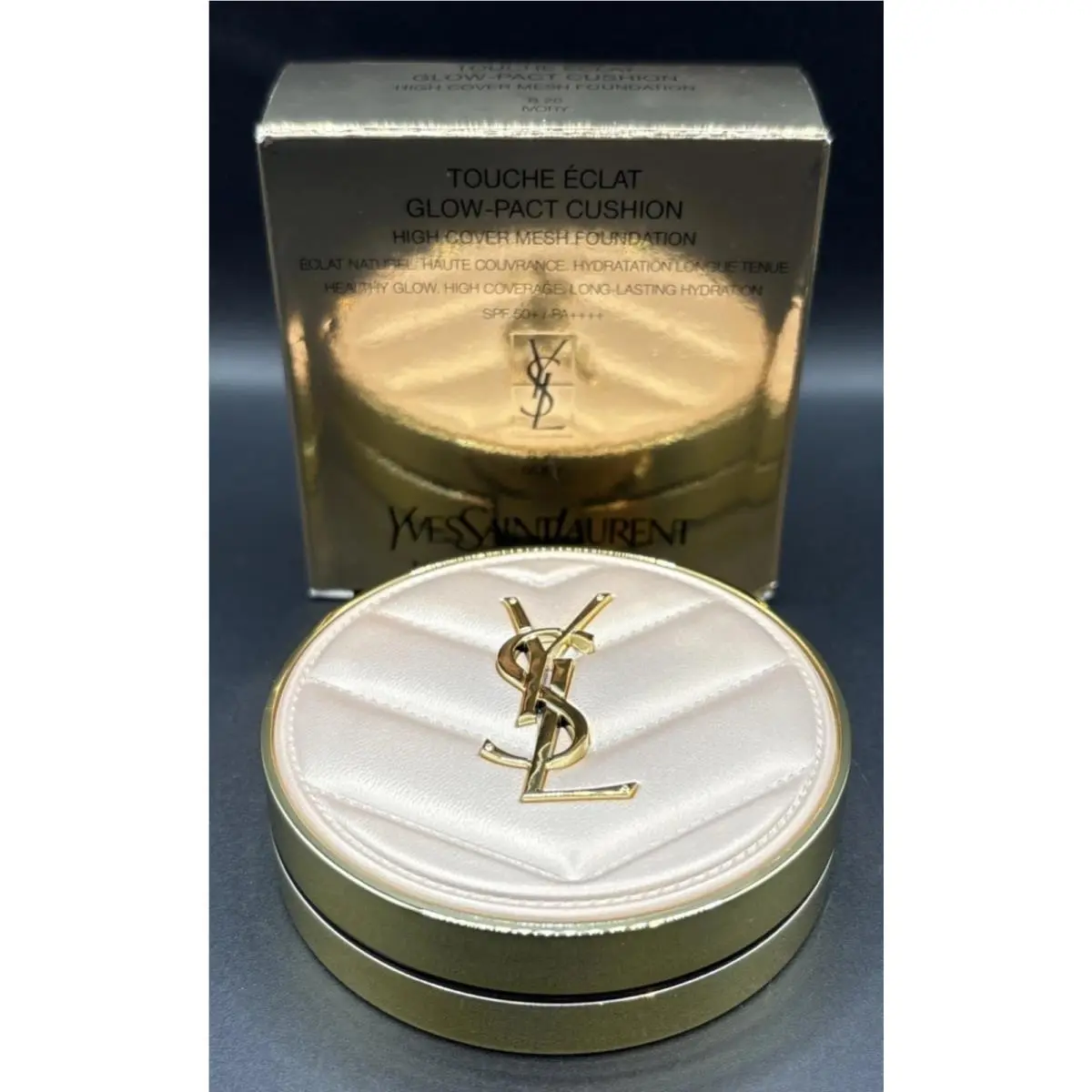 Yves Saint Laurent Ysl Touche Éclat Glow-pact Cushion 12g High Cover Mesh Foundation B20 Ivory