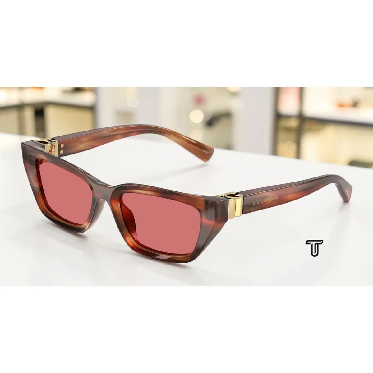 Dolce Gabbana DG4532 322175 Striped Brown Red 53 mm Women`s Sunglasses