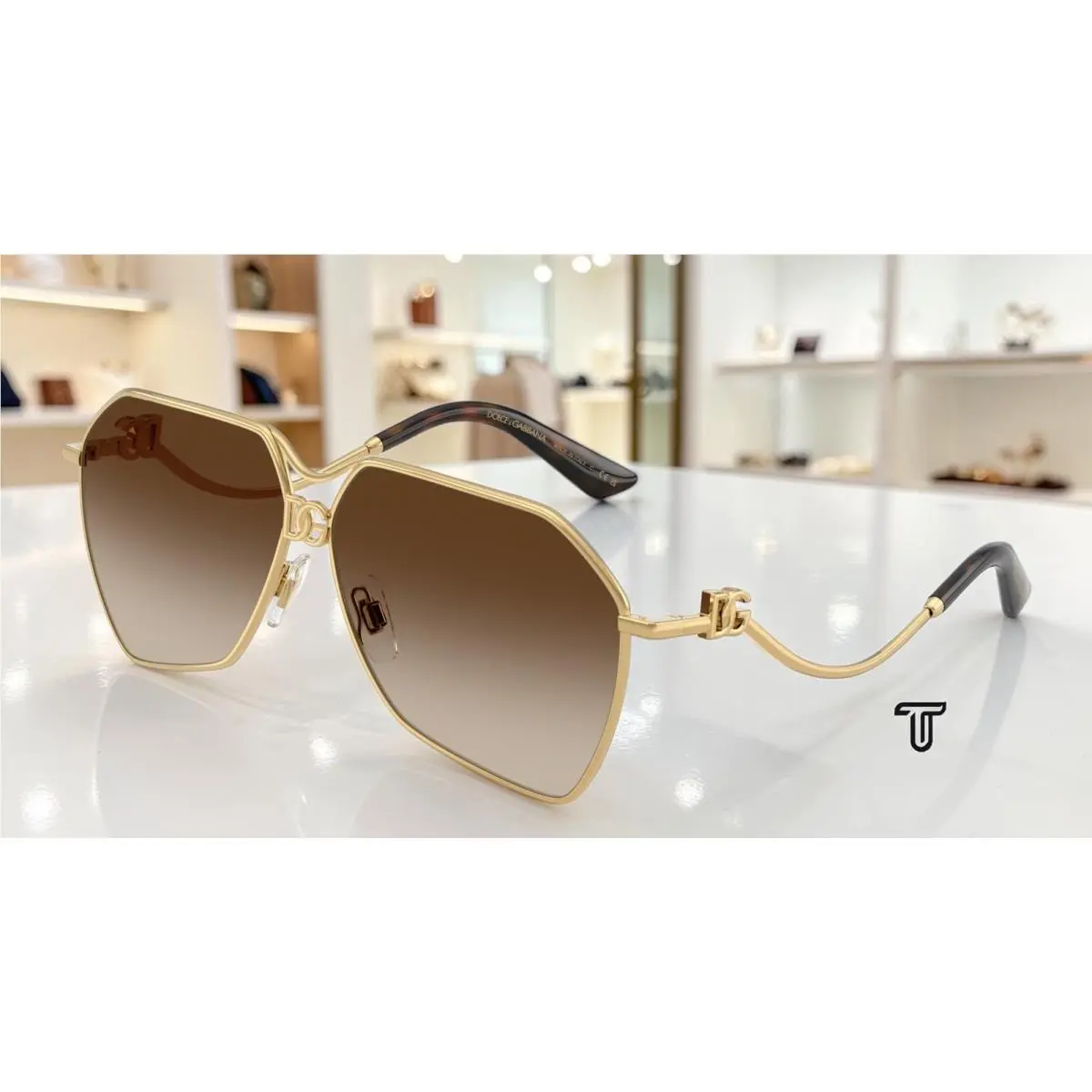 Dolce Gabbana DG2326 02 13 Gold Gradient Brown 62 mm Women`s Sunglasses