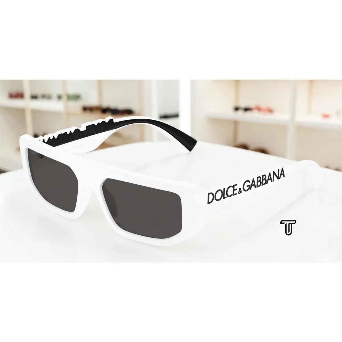 Dolce Gabbana DG6203 331287 White Dark Grey 56 mm Unisex Sunglasses