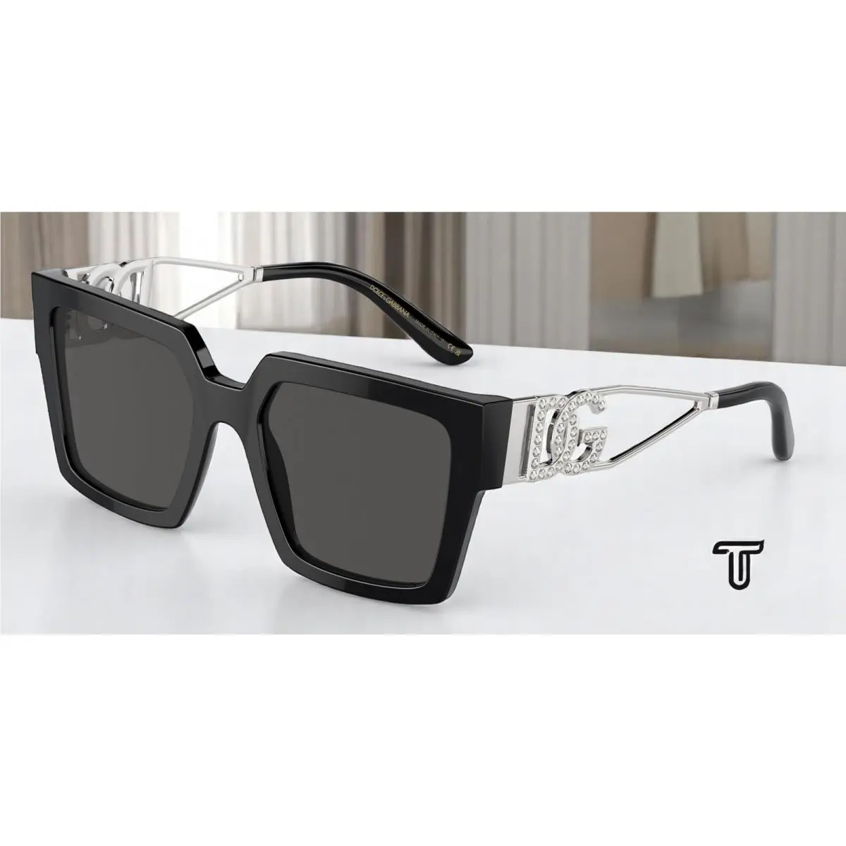 Dolce Gabbana DG4446B 501 87 Black Dark Grey 53 mm Women`s Sunglasses