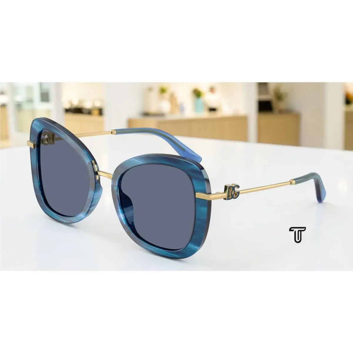 Dolce Gabbana DG4535 347272 Striped Blue Blue 53 mm Women`s Sunglasses