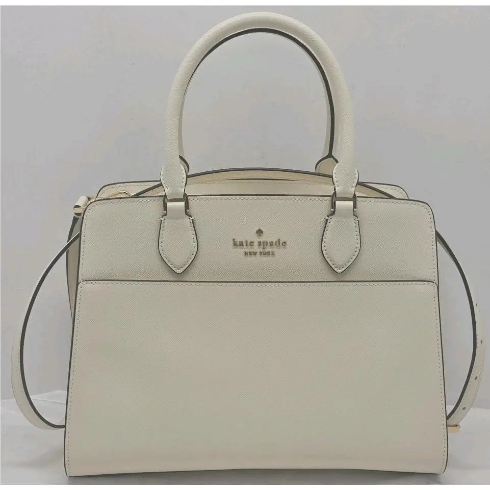 Kate Spade New York Madison Medium Satchel Shoulder Bag Tote Crossbody White