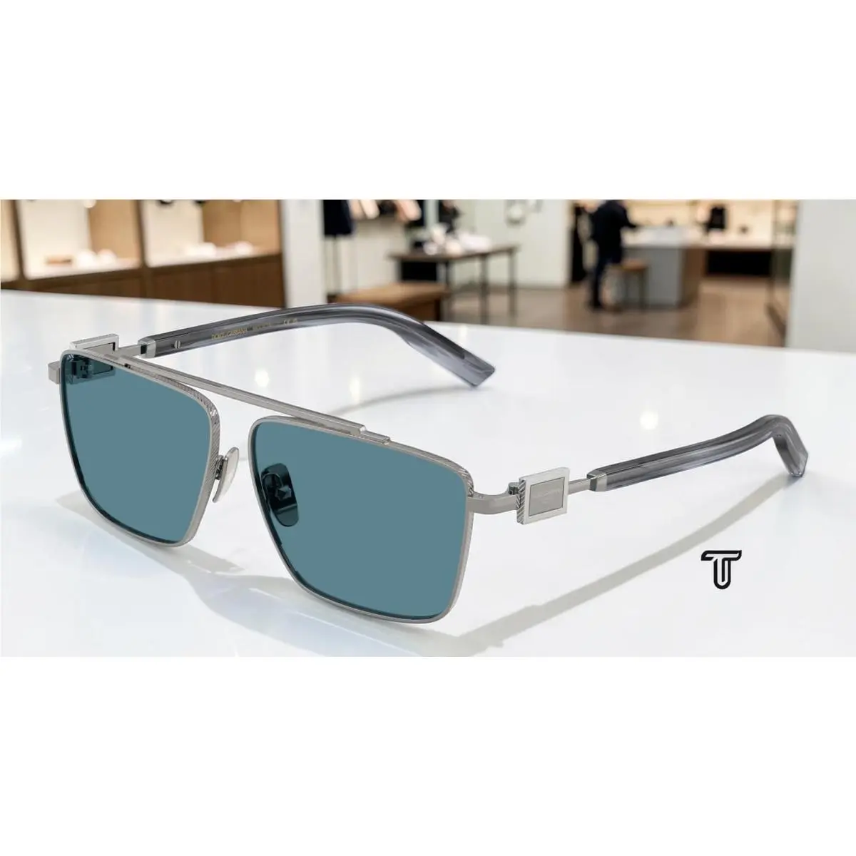 Dolce Gabbana DG2336 04 80 Gunmetal Solid Blue 59 mm Men`s Sunglasses