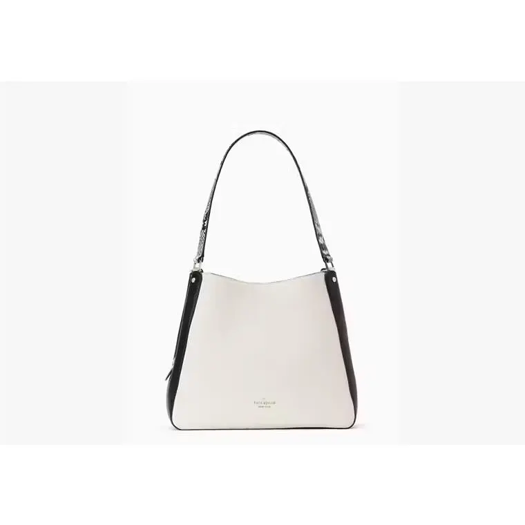 Kate Spade Leila Leather Medium Triple Compartment Sneck Shoulder Bag Natural mu