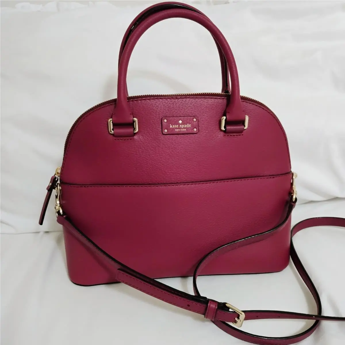 Kate Spade Grove Street Carli Medium Satchel Handbag Purse in Rioja Burgundy