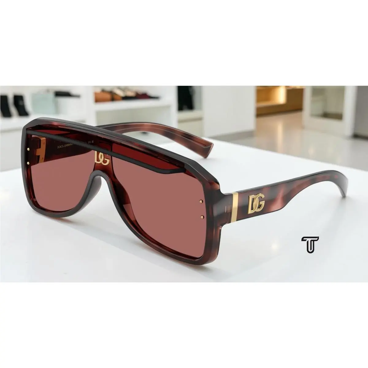 Dolce Gabbana DG6205 347669 Pink Havana Dark Violet 37 mm Unisex Sunglasses